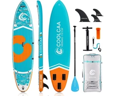 Coolcaa 354 cm x 86 cm x 15 cm irklentė su premium klasės priedais, keliamoji galia iki 210 kg, sup lenta suaugusiems ir paaugliams, visų lygių