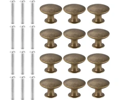 Coptiner, 12 vnt., vintažinės spintelių rankenėlės, 30 mm stalčių rankenėlės, baldų rankenėlės, stalčių rankenos, antikvarinės žalvario virtuvės rankenos, apvalios baldų durų rankenėlės komodai