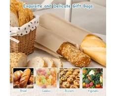 Coptiner rudų kraft popierinių maišelių rinkinys su lipdukais, 60 vnt., 90 g/m², sustiprinti, atsparūs aliejui, saldainių, vaišių maišeliai kalėdoms, helovinui, gimtadieniui, vestuvėms, 3 dydžių