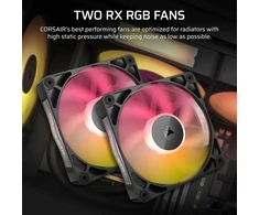 Corsair Icue Link Titan 240 Rx Rgb skystinis Cpu aušintuvas - 240mm Aio - 2x Rx120 Rgb ventiliatoriai komplekte - tinka Intel Lga 1851/1700, Amd Am5/am4 - su Icue Link sistemos mazgu - juodas