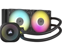 Corsair Icue Link Titan 240 Rx Rgb skystinis Cpu aušintuvas - 240mm Aio - 2x Rx120 Rgb ventiliatoriai komplekte - tinka Intel Lga 1851/1700, Amd Am5/am4 - su Icue Link sistemos mazgu - juodas