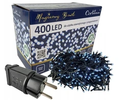 Cortina eglutės lemputės 400 led šaltai baltos spalvos su programatoriumi, skirtos naudoti lauke/viduje, ip44