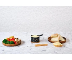 Cosy &amp; Trendy apvalus raclette įrankis, nerūdijantis plienas + 1 mentelė, 1 asmeniui, juodas