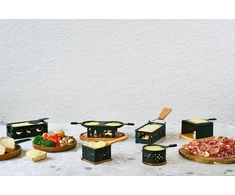 Cosy &amp; Trendy apvalus raclette įrankis, nerūdijantis plienas + 1 mentelė, 1 asmeniui, juodas