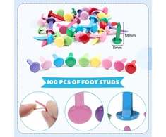 Coyun 100 vienetų rinkinys, apvalūs raštuoti maišelių segtukai, spalvingi raštuoti segtukai su skylamušiais, mini apvalūs brads, mini metaliniai brads biurui, mokyklai, scrapbooking'ui, rankdarbiams, "pasidaryk pats" projektams