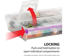 Craft Mates Lockables 2xl organizatorius su 14 skyrių, 23,5 x 10,8 x 3,2 cm