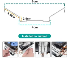 Create idea 4 vnt. 9 cm cpu aušintuvo ventiliatoriaus vielos sagtis, nerūdijančio plieno kompiuterio cpu ventiliatoriaus spaustukai viršutinis kabliukas, skirtas tuščiavidurio veleno ventiliatoriui, suderinamas su Jonsbo Cr1400 Cr1200