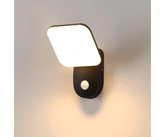 Crfasibe led lauko sieninis šviestuvas, 12 w sieninė lempa, lauko vidaus vandeniui atsparus ip65, lauko sieninis šviestuvas su judesio davikliu garažui, sodui, prieškambariui, svetainei (juodas)