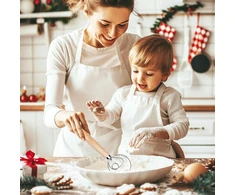 Crihovy daniškų šluotelių rinkinys, 2 vnt., daniška tešlos šluotelė, kiaušinių plaktuvas su medine rankena, tešlos maišyklė su dvigubomis skylutėmis, rankinė duonos maišyklė duonos, tešlos, pyragų, kepinių ir kt. kepimui