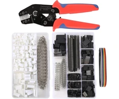 Crimping įrankių rinkinys, Dechengbao Dupont reketinis crimping įrankių rinkinys su 1550 vnt. 2,54 mm jungtimis ir 460 vnt. Jst-xh jungtimis, skirtas Awg 28-20 (0,08-0,5 mm²)