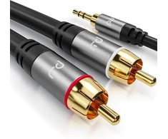 Csl - 1,5 m Rca stereo kabelis 3,5 mm lizdas į 2 x Rca - Aux įvesties audio 3,5 mm lizdo kištukas į 2 x Rca kištukas - metalinis korpusas paauksuotas audio kabelis dvigubai ekranuotas
