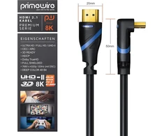 Csl 8k Hdmi 2.1 Kabelis, Kampinis 90°, 48 Gbps, 2m