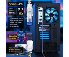 Csl Cat.8 tinklo kabelis 40 Gbps, medvilninis apvalkalas, Rj45