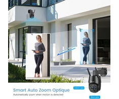 Ctronics 2.5k 4mp 6x Hibridinis Priartinimas Lauko Stebėjimo Kamera Wifi 2.4/5ghz, Ip Lauko Kamera su Automatiniu Priartinimo Sekimu, Dvigubas Objektyvas, Žmonių Aptikimas 355° 90° Spalvotas Naktinis Matymas Dvipusis Garsas Pc