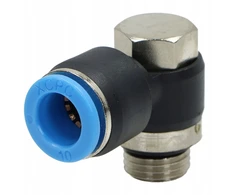 CTS Kampinė pneumatinė jungtis, kištukas, žarna 10mm, jungtis 1/4"