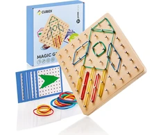 Cubidi® Medinis Geoboard: Kūrybiškas Montessori žaislas vaikams nuo 3 metų