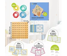 Cubidi® Medinis Geoboard: Kūrybiškas Montessori žaislas vaikams nuo 3 metų