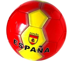 Cucuba futbolo kamuolys Ispanija su Ispanijos skydu, 5 dydis, raudonos/geltonos spalvos