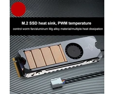 Cuifati M.2 heatsink 2280 Ssd Pwm aušintuvas su termo silikono padėklu automatiniu Ssd ventiliatoriaus reguliavimu žemas triukšmo lygis M.2 2280 Ssd heatsink plug and play