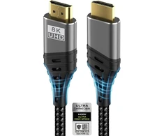 Cuszwee hdmi kabelis, hdmi 2.1 ultra kabelis 48 gbps didelės spartos 8k @ 60hz 4k @ 120hz 7680p earc hdcp 2.2 &amp; 2.3 dts:x dinaminis hdr dolby atmos suderinamas su ps5/4/3, hdtv, ethernet, XBOX series x/s, pc
