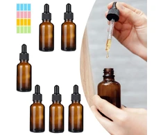 Cutiolly Pipetės Buteliukas, 6 Vienetai 30 ml Pipetės Buteliukai Stikliniai, Rudo Stiklo Buteliukai, Vaistininko Buteliukai, Pipetės Stiklinis Buteliukas, Rudo Stiklo Buteliukai, Kvepalų Buteliukas Su Lašintuvu, Mini Pipetės Buteliukas
