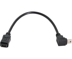 Cy 480mbps mini usb 5 kontaktų kištukas į mini usb 5 kontaktų lizdą prailginimo kabelis 90 laipsnių kampu žemyn 20cm