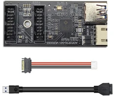 Cy Card vienos 19/20 kontaktų jungties į usb 3.0 19/20 kontaktų dvigubų prievadų female pcba tipo adapterio skirstytuvas hub 5 gbps