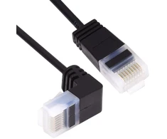 Cy itin plonas cat6 ethernet kabelis rj45 žemyn nukreiptas utp tinklo kabelio jungiamasis laidas 90 laipsnių cat6a lan, skirtas nešiojamam kompiuteriui, maršrutizatoriui, televizoriaus priedėliui, 3.0m