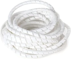 Cyclingcolors spiralinis kabelio apvalkalas, baltas, plastikinis, lankstus kabelio apsaugos apvalkalas, skirtas automobiliui, motociklui, kompiuterio kabeliui, kabelių kanalų dangtelis (diametras 3 mm, ilgis 1 m)