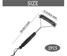 Czlinodummx žalvarinių grotelių valymo šepečių rinkinys, 2 vnt., 30 cm, su Pp karščiui atsparia rankena, 360° valymas, žalvariniai šereliai, grotelių priedai, skirti kepsninei, anglies kepsninei, virdulio kepsninei, dujinei kepsninei, anglims