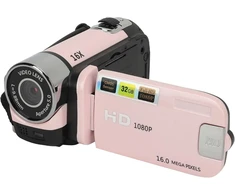 D90 1080p 16mp sukamasis ekranas vaizdo kamera 16x priartinimas Hd vaizdo įrašymo įrenginys su papildomu apšvietimu fotografijai, kelionėms, vestuvėms (rožinė)