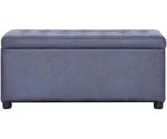 Daiktadėžė-otomanė, pilka, 87,5cm, dirbtinė versta oda