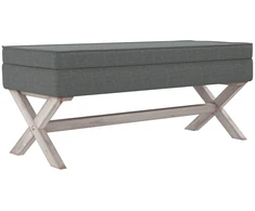 Daiktadėžė-taburetė, tamsiai pilka, 110x45x49cm, audinys