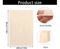 Dajave medienos plokštės, 15 vnt. faneros rinkinys, balzos medienos plokštės, 300 x 200 x 1,5 mm, faneros plokštė, medinės plokštės rankdarbiams, nebaigta liepos medienos fanera, lazeriniams projektams, „pasidaryk pats“ modeliui