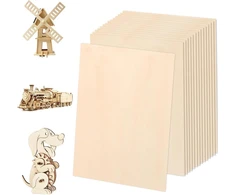 Dajave medienos plokštės, 15 vnt. faneros rinkinys, balzos medienos plokštės, 300 x 200 x 1,5 mm, faneros plokštė, medinės plokštės rankdarbiams, nebaigta liepos medienos fanera, lazeriniams projektams, „pasidaryk pats“ modeliui