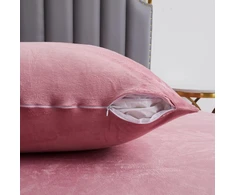 Damier 2 pagalvių užvalkalų rinkinys 80 x 80 cm rožinis žieminis šiltas pliušinis pagalvės užvalkalas purus ir minkštas kašmyro prisilietimo pagalvėlės užvalkalas dviguba pakuotė