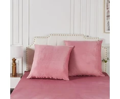 Damier 2 pagalvių užvalkalų rinkinys 80 x 80 cm rožinis žieminis šiltas pliušinis pagalvės užvalkalas purus ir minkštas kašmyro prisilietimo pagalvėlės užvalkalas dviguba pakuotė