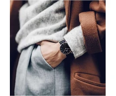 Daniel Wellington Classic Cornwall, juodas/rožinio aukso laikrodis, 40 mm, nato, vyrams