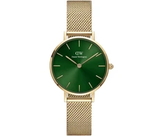 Daniel Wellington Petite laikrodis 28 mm dvigubo padengimo nerūdijantis plienas (316l) aukso spalvos, žalios spalvos, moderni klasika