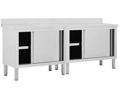 Darbastaliai su stumdomom durim, 2vnt., 200x50x95cm, plienas