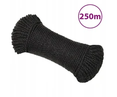 Darbinė virvė, juoda, 6 mm, 250 m, polipropilenas