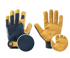 Darbo mechaninės odinės pirštinės sustiprintos velcro Xl
