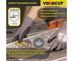 Darbo pirštinės mechanikams, elektrikams, surinkimo pirštinės, dirbtuvėms, sodo pirštinės, automobilių pirštinės, su neslystančia ir jutiklinio ekrano funkcija, 6 poros nitrilinių apsauginių pirštinių vyrams (dydis 9/l)