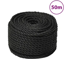Darbo virvė, juodos spalvos, 10mm, 50m, polipropilenas