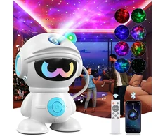 Daylumi Žvaigždėto dangaus projektorius su muzika, 2025 Led galaktikos projektorius beisbolo astronautas, žvaigždžių šviesa su nuotolinio valdymo pulteliu miegamajam, žvaigždžių projektoriaus lempa vaikams ir suaugusiems (mėlyna)