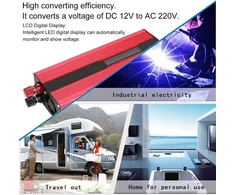 Dc inverteris automobilinis saulės energijos 6000 w inverteris usb įkrovimas lcd ekranas dc 12 v į ac 220 v