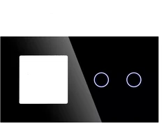 Dc smart home stiklinis trigubas rėmelis jungiklis juodas 1f2g lizdas
