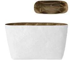 D.duo Organizer įdėklas Longchamp krepšiams, piniginės įdėklas, vandeniui atsparus Dupont popierinis krepšio įdėklas, organizeris Tote krepšiui, (balta, Mažas)