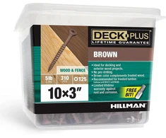 Deck Plus medvaržčiai rudi išoriniai varžtai 3" x #10 5lb