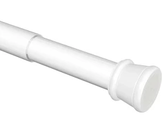 Deco Flair spaustukai, įtempiami teleskopiniai strypai su guminiais antgaliais (2 vnt., metalas, plastikas, balta, 125 cm – 220 cm)